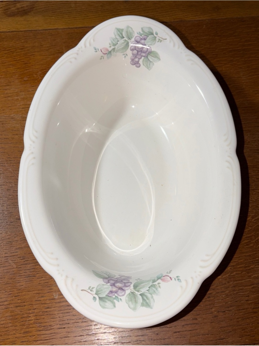 Grapevine Pfaltzgraff Oval Serving Bowl 13” USA Stoneware Vintage